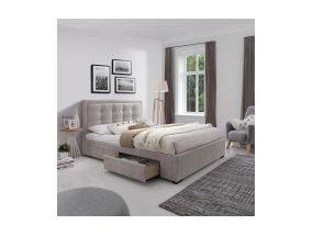 Bed DUKE with mattress HARMONY TOP 160x200cm, beige