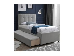 Кровать OSWALDO 90x200см, с матрасом HARMONY UNO, платиново-серый