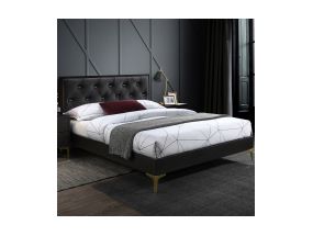 Bed POEM with mattress HARMONY TOP 160x200cm, dark grey