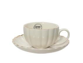 Tass/alustaldrik SHELL H6cm, portselan