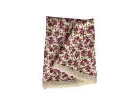 Laudlina LONETA NEW pitsiga, D170cm, lilla roos, 50% polüester, 50% puuvill, kangas 477