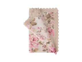 Linik HOLLY 75x75cm, maalitud roosid, 20% polüester, 80% puuvill, kangas 497