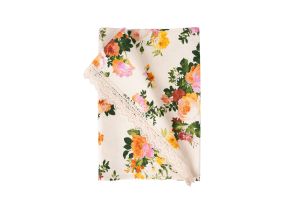 Linik HOLLY pitsiga, 45x116cm, heledad roosid, 20% polüester, 80% puuvill, kangas 495