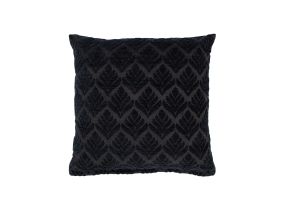 Pillow TEDDY 45x45cm, with zipper, black floral motif, 100% polyester, fabric 419