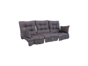 Kiigepadjad ROMA 56x108x10cm/3tk, tumehall, 50% polüester, 50% puuvill