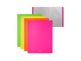 Display book ErichKrause® Matt Neon, 40 pockets, A4, assorted colors (4 pcs in a bag)