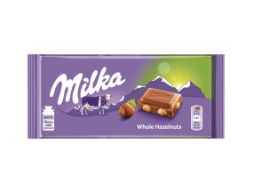 Шоколад MILKA молочный с цельными орехами 100г
