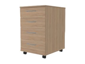 Chest of drawers on wheels OPTIMA 415x500x638mm 4-drawer oak