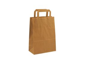 Paper bag with flat handle, 450x170x480mm, 100g brown kraft paper