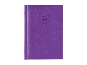 Book calendar Calendar notebook A6 DAY, synthetic leather (PURPLE) 00029/40063
