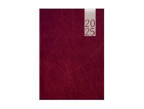 Book calendar DAY A5, hardcover, leather covers (DARK RED) 00035/40028