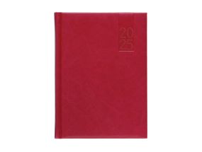 Book calendar DAY A5, hardcover, synthetic leather (DARK RED) 00034/40024