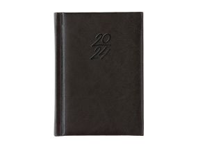 Book calendar Calendar notebook A6 DAY, synthetic leather (BLACK) 00029/40085