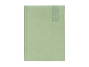 Book calendar DAY A5, hardcover, synthetic leather (LIGHT GREEN) 00034/40390