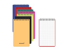 Folder in spiral binding from the top A6 MEMO checkered color ѕelection 60 pages
