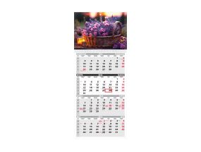 Wall calendar QUATTRO, open size 297x760mm (PICTURE no. 9) 00322/40497