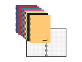 Kaustik spiraalköites A4 MEMO ruuduline värvivalik 60 lehte