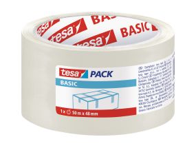 Упаковочная лента TESA Basic, 48ммx66м, прозрачная