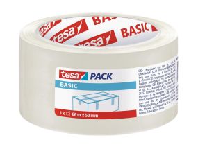 Упаковочная лента TESA Basic, 50ммx66м, прозрачная