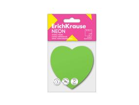 Märkmepaber ERICH KRAUSE Neon, Heart, 75х75 mm, 50 lehte, roheline