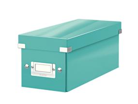 Pappkast kaanega CD/DVD LEITZ Click & Store 143x136x352mm türkiis
