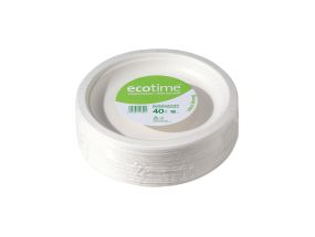 ECOTIME Тарелка картонная 18см 40шт (биолог./компост.)