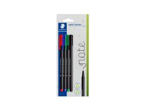 Pastapliiats korgiga STAEDTLER triplus® fineliner 334 0,3mm 4 värvi komplekt