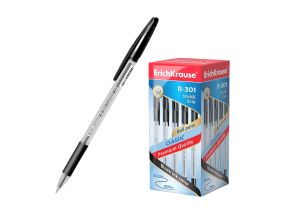 Ballpoint pen ErichKrause® R-301 Classic Stick&Grip 1.0, ink color: black (box 50 pcs.)