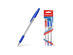 Ballpoint pen ErichKrause® R-301 Classic Stick&Grip 1.0, ink color: blue (box 50 pcs.)