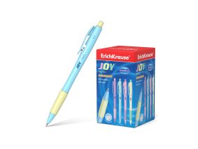 Retractable ballpoint pen ErichKrause® JOY® Pastel, Ultra Glide Technology, ink color: blue (box 50 pcs.)