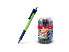 Retractable ballpoint pen ErichKrause® MC-5, ink color: blue (tube 50 pcs.)