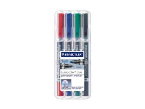 Permanentne marker STAEDTLER Lumocolor Duo 348 kahe otsaga 0,61,5mm 4 värv komplekti
