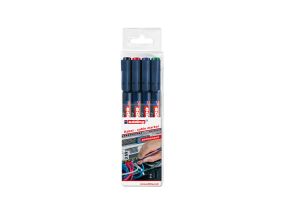 Permanent marker EDDING 8407 0.3mm in a pack of 4 colors (blue, red, black, green)