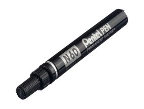 Permanent marker with cut tip PENTEL N60 3.9-5.7mm with metal body black