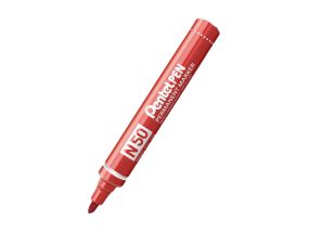 Permanent marker PENTEL N50 with conical tip metal body red