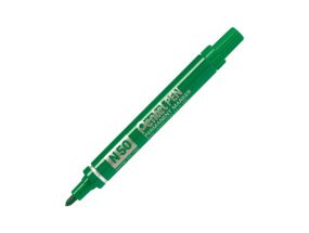 Permanent marker PENTEL N50 with a conical tip and a metal body, green