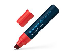 Permanent marker, 4-12 mm, chisel tip, SCHNEIDER "Maxx 280", red