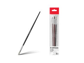 Brushes ERICH KRAUSE for watercolours and poster paints, pony and brush hairs, 3 pcs.