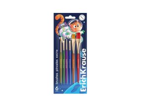 Кисти ERICH KRAUSE Kids Space Animals для творчества, синтетические, 6 шт.