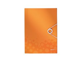 Plastic folder A4 with rubber LEITZ WOW orange