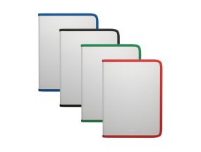 Zip folder for notebooks ErichKrause® Diagonal Clear with colored zippers, A5+, assorted colors (4 pcs in a bag)