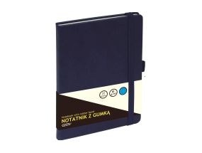 Notebook GRAND with rubber A5 /80 dark blue square