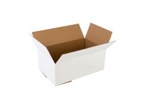 Post boxes/corrugated box for parcel machines 310x215x250/190 mm, Fefco 0201, 15CW, white/brown