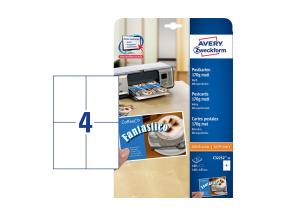 Postkaart AVERY Zweckform 148x105mm 170g mikroperf.-ga 25 lehte matt valge