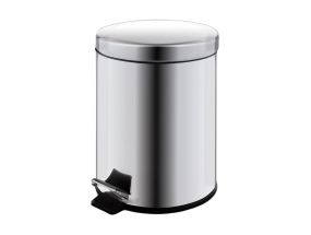 Trash can 12L with pedal, silver