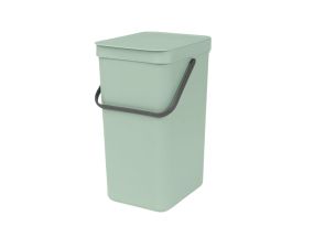 Trash can 16L with lid BRABANTIA Sort & Go, light green