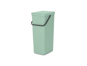 Trash can 40L with lid BRABANTIA Sort & Go, light green