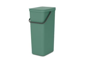 Trash can 40L with lid BRABANTIA Sort & Go, dark green