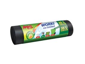 Prügikott 35L LDPE must 15tk rullis	