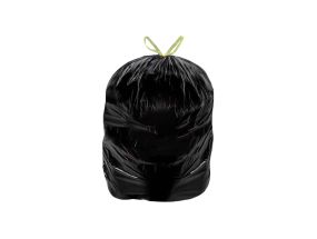 Garbage bag with strings 35L (520x620mm) LDPE 30mic 15pcs/roll black